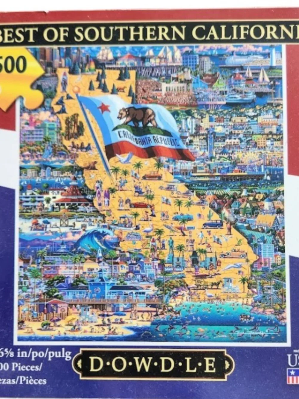 500 Piece Jigsaw Puzzle Dowdle Southern California Map Decor Toy Game Tabletop G